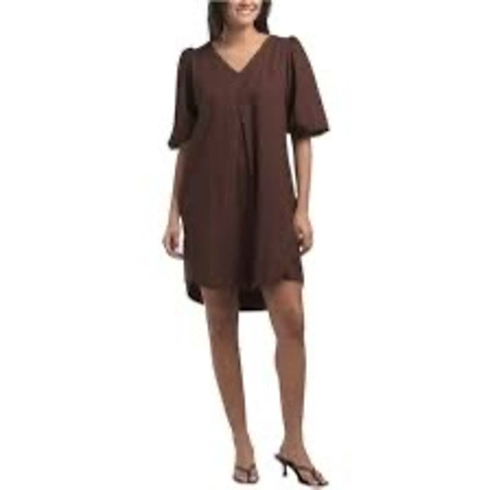 Cynthia Rowley Linen Blend V Neck Dress Size S Small
